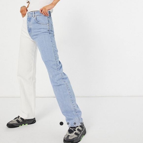 Pull&Bear straight jeans blue & white NWT - Picture 4 of 4